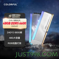 COLORFUL 七彩虹 48GB (24Gx2) DDR5 6600 台式机内存条 CVN·银翼系列 RGB灯条