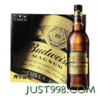 Budweiser 百威 黑金 拉格啤酒 高浓度烈性   600ml*12瓶 啤酒整箱装