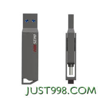 HIKVISION 海康威视 X307C USB 3.1 U盘 灰色 64GB USB-A/Type-C双口