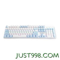 春焕新、PLUS会员：MECHREVO 机械革命 耀 K330 有线机械键盘 104键 白蓝色 青轴