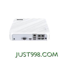 春焕新：HIKVISION 海康威视 7104N-F1/4P 网络硬盘录像机 4路 白色