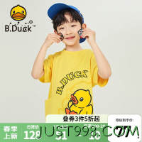B.Duck 小黄鸭童装男童短袖T恤纯棉夏季中小童女孩上衣 黄色 110cm