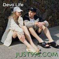 Devo 的沃 Life的沃软木鞋 厚底 篮球凉拖鞋 沙滩防滑水 情侣软木鞋踩屎感