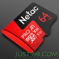 Netac 朗科 P500 至尊PRO版 Micro-SD存储卡 64GB（USH-I、V30、U3、A1）