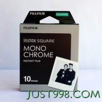 FUJIFILM 富士 一次成像相机正方形拍立得相纸 Square方形 mono黑白时光款10张
