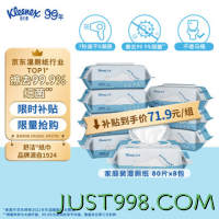 京东百亿补贴：Kleenex 舒洁 羊驼湿厕纸80抽*8包（640片）清洁湿纸巾湿巾