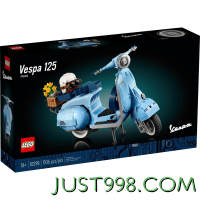 京东百亿补贴、PLUS会员：LEGO 乐高 Creator创意百变高手系列 10298 韦士柏 Vespa 125 踏板摩托车
