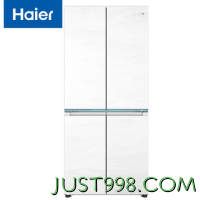 Haier 海尔 白巧系列475L全空间保鲜超薄零嵌十字双开四开门电冰箱一级能效嵌入式BCD-475WGHTD1BGZU1