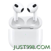 百亿补贴：Apple 苹果 AirPods 3 MagSafe充电盒版 半入耳式真无线蓝牙耳机 白色