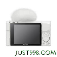 SONY 索尼 ZV-1数码相机 手柄电池套装白色 小巧/美肤/强悍对焦/大变焦//4K/Vlog ZV1