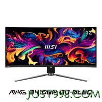 PLUS会员：MSI 微星 MAG 341CQP QD-OLED 34英寸OLED显示器（3440*1440、175Hz、139%sRGB、HDR400）