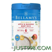 PLUS会员：BELLAMY'S 贝拉米 有机高铁米粉 国行版 3段 苹果香蕉味 250g
