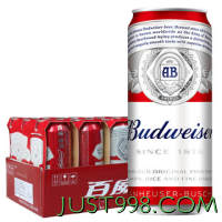 88VIP：Budweiser 百威 啤酒小麦粮食醇正啤酒拉罐330ml*6听单提装罐装