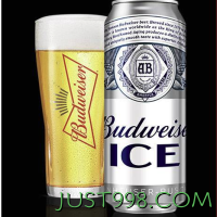 Budweiser 百威 冰啤 拉格啤酒 经典醇正  500ml*18听 啤酒整箱装