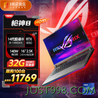ASUS 华硕 ROG枪神8 16英寸 星云屏游戏本笔记本电脑  (i9-14900HX  32G 1T RTX4060 2.5K) 定制升级款
