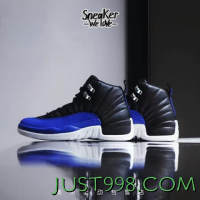 NIKE 耐克 Air Jordan 12 AJ12 皇家蓝 黑蓝复古篮球鞋 AO6068-004