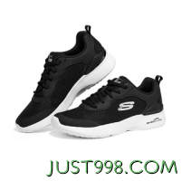 SKECHERS 斯凯奇 跑步鞋 女鞋 透气休闲运动鞋896094 黑色白色 BKW 38(250mm)