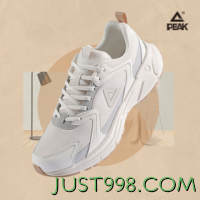 PEAK 匹克 跑步鞋OG-7000复古跑鞋男士透气软弹休闲运动鞋老爹鞋 帆布白