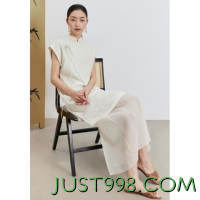 JK&JS 旗袍2023夏季素雅提花气质高级感中国风女装新中式连衣裙
