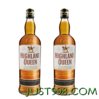 HIGHLAND QUEEN 高地女王 苏格兰3年调和威士忌 英国进口洋酒 700ml*2瓶 3年波本桶调配
