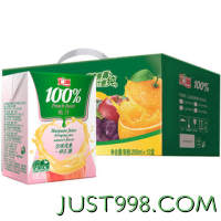 汇源 100%果汁桃汁礼盒200ml*12盒多种维生素饮料 整箱礼盒