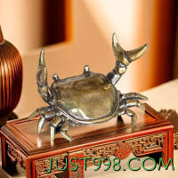 卡芬蒂 实心纯铜摆件 纯铜举重螃蟹-约53克