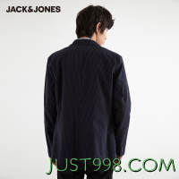 JACK&JONES 杰克琼斯 男士修身条纹长袖西服休闲外套