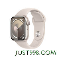 Apple 苹果 Watch Series 9 智能手表 GPS款 41mm 星光色 橡胶表带 S/M